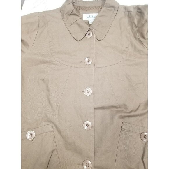 willow lane Coat quilted inside‎ oversized big buttons beige  size 1x - Picture 11 of 16